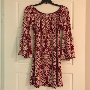 Maroon Off the shoulder dress!